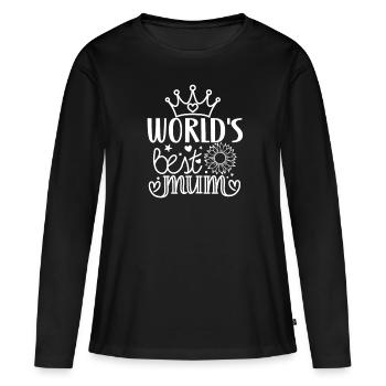 Best Mom Mothers Day Mum Birthday Mama Mother - Women's Premium Organic Long Sleeve Shirt - black - Front - Julia (174cm)