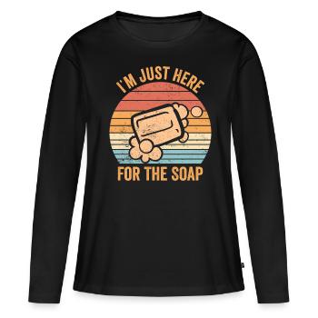 Fabricant de savon amusant - T-shirt manches longues Premium bio Femme - noir - Devant - Julia (174cm)