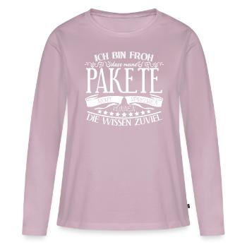 Paketzusteller Witz Paketbote - Frauen Premium Bio Langarmshirt - Altrosa - Vorne - Julia (174cm)