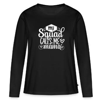Meilleure maman drôle fête des mères femme maman - T-shirt manches longues Premium bio Femme - noir - Devant - Julia (174cm)