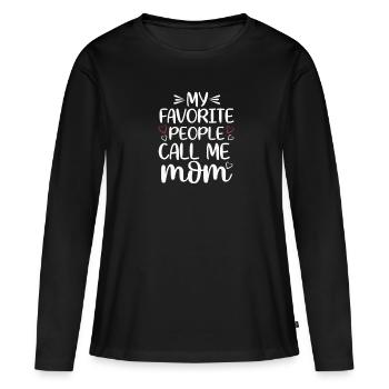 Meilleure maman drôle fête des mères femme maman - T-shirt manches longues Premium bio Femme - noir - Devant - Julia (174cm)