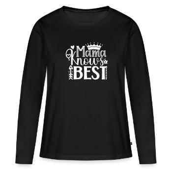 Meilleure maman drôle fête des mères femme maman - T-shirt manches longues Premium bio Femme - noir - Devant - Julia (174cm)