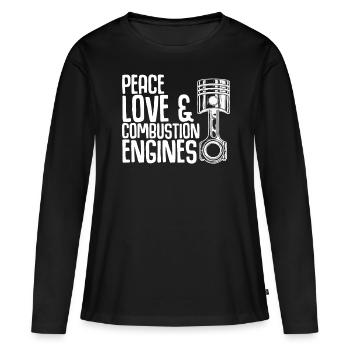 Tuner mécanique Atelier de tuning - T-shirt manches longues Premium bio Femme - noir - Devant - Julia (174cm)