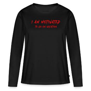 Urlaub Witz Sommerurlaub - Frauen Premium Bio Langarmshirt - Schwarz - Vorne - Julia (174cm)