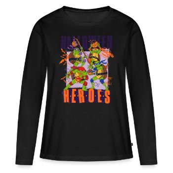 TMNT Mutant Mayhem Halloween Heroes - T-shirt manches longues Premium bio Femme - noir - Devant - Julia (174cm)