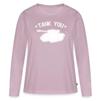Chars principaux Battle Tanks Tankers - T-shirt manches longues Premium bio Femme - rose poudré - Devant - Julia (174cm)