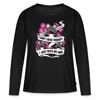 Rat Rat Propriétaire Rats - T-shirt manches longues Premium bio Femme - noir - Devant - Julia (174cm)