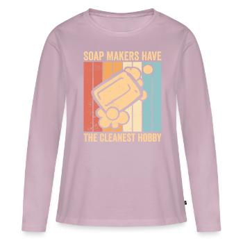 Funny soap making - Women's Premium Organic Long Sleeve Shirt - dusky pink - Front - Julia (174cm)