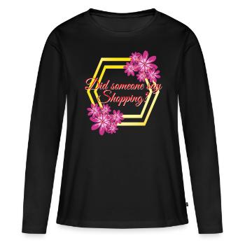 Shopping Clothes Shopping Shopping - Women's Premium Organic Long Sleeve Shirt - black - Front - Julia (174cm)