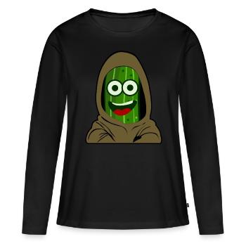 Concombre Concombre - T-shirt manches longues Premium bio Femme - noir - Devant - Julia (174cm)