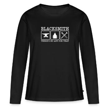 Schmied Metallstampfer Stahlarbeiter Schmiede - Frauen Premium Bio Langarmshirt - Schwarz - Vorne - Julia (174cm)