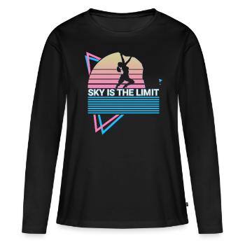 Felsklettern Felskletterer Retro - Frauen Premium Bio Langarmshirt - Schwarz - Vorne - Julia (174cm)