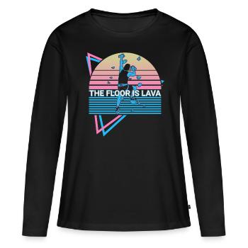 Felsklettern Felskletterer Retro - Frauen Premium Bio Langarmshirt - Schwarz - Vorne - Julia (174cm)
