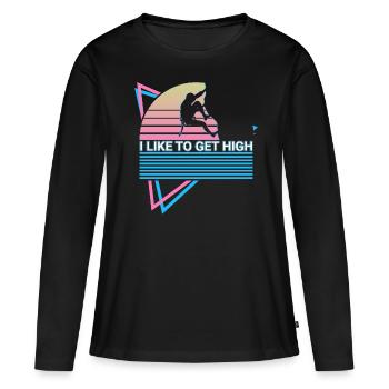 Felsklettern Felskletterer Retro - Frauen Premium Bio Langarmshirt - Schwarz - Vorne - Julia (174cm)