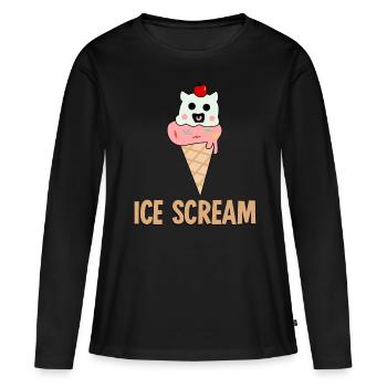 Screaming Ice - Frauen Premium Bio Langarmshirt - Schwarz - Vorne - Julia (174cm)