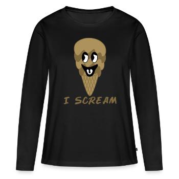Eis Eiscreme Schokoeis Schokoladeneis - Frauen Premium Bio Langarmshirt - Schwarz - Vorne - Julia (174cm)