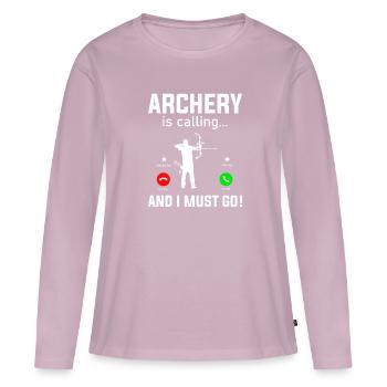 Archery Quote Archery Bow Archery Lovers Archer - Women's Premium Organic Long Sleeve Shirt - dusky pink - Front - Julia (174cm)