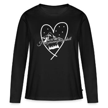 Harz Wandern Wanderung Harzer Brocken - Frauen Premium Bio Langarmshirt - Schwarz - Vorne - Julia (174cm)