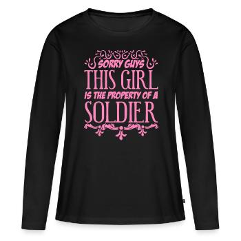 Soldier's wife Soldiers' wives - Women's Premium Organic Long Sleeve Shirt - black - Front - Julia (174cm)
