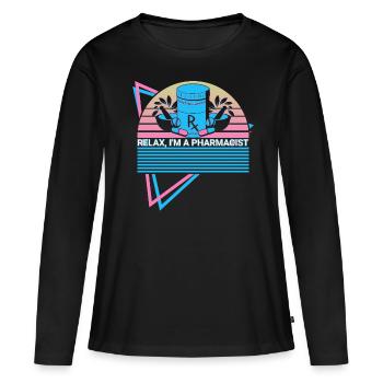 Entspannen Sie sich, ich bin ein Apotheker Apothek - Frauen Premium Bio Langarmshirt - Schwarz - Vorne - Julia (174cm)