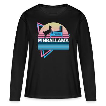 Flipper Llama Pinball Machine Rétro - T-shirt manches longues Premium bio Femme - noir - Devant - Julia (174cm)