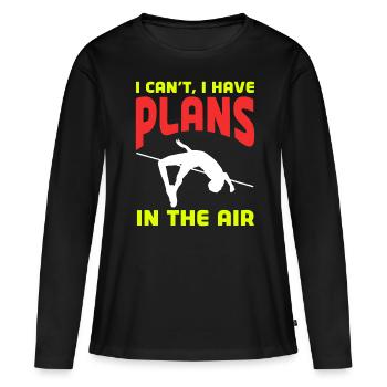 Saut à la perche Saut à la perche - T-shirt manches longues Premium bio Femme - noir - Devant - Julia (174cm)