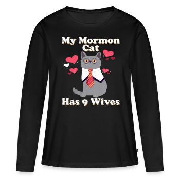 Missionnaire mormon SDJ - T-shirt manches longues Premium bio Femme - noir - Devant - Julia (174cm)