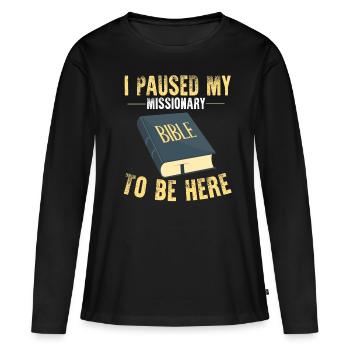 Missionnaire mormon SDJ - T-shirt manches longues Premium bio Femme - noir - Devant - Julia (174cm)