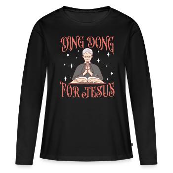 Missionnaire mormon SDJ - T-shirt manches longues Premium bio Femme - noir - Devant - Julia (174cm)