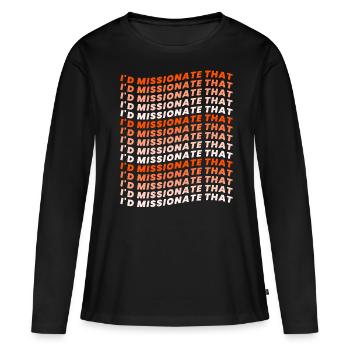 Missionnaire mormon SDJ - T-shirt manches longues Premium bio Femme - noir - Devant - Julia (174cm)