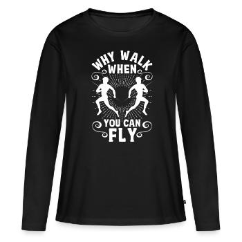 Saut à la perche Saut à la perche - T-shirt manches longues Premium bio Femme - noir - Devant - Julia (174cm)