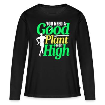 Saut à la perche Saut à la perche - T-shirt manches longues Premium bio Femme - noir - Devant - Julia (174cm)