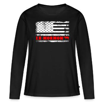 Tapir Exmo Patriotique Post-Mormon Anti-LDS - T-shirt manches longues Premium bio Femme - noir - Devant - Julia (174cm)