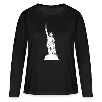 Monument Hermann avec lunettes de soleil - T-shirt manches longues Premium bio Femme - noir - Devant - Julia (174cm)