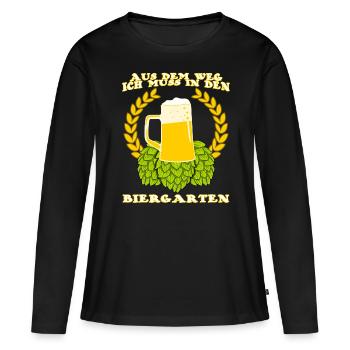 Biergarten Bier Bierkrug Bierfest - Frauen Premium Bio Langarmshirt - Schwarz - Vorne - Julia (174cm)