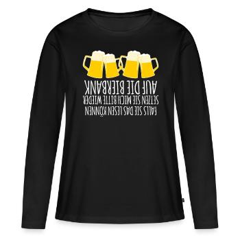 Bier Biergarten Bierkrug Bierfest - Frauen Premium Bio Langarmshirt - Schwarz - Vorne - Julia (174cm)