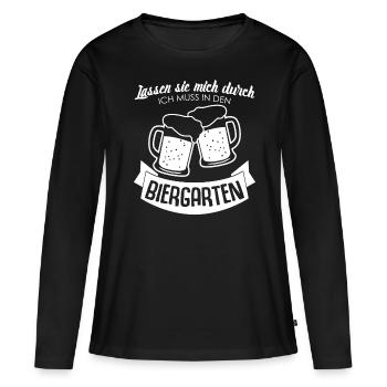 Biergarten Bierglas Bier Bierfest - Frauen Premium Bio Langarmshirt - Schwarz - Vorne - Julia (174cm)