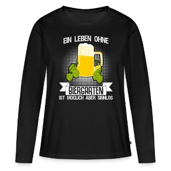 Biergarten Biertrinker Bier Bierkrüge - Frauen Premium Bio Langarmshirt - Schwarz - Vorne - Julia (174cm)