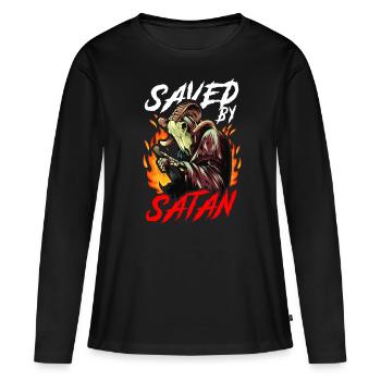 Drôle de satanisme satanique - T-shirt manches longues Premium bio Femme - noir - Devant - Julia (174cm)