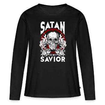 Drôle de satanisme satanique - T-shirt manches longues Premium bio Femme - noir - Devant - Julia (174cm)