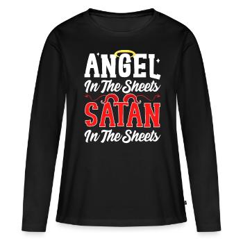 Drôle de satanisme - T-shirt manches longues Premium bio Femme - noir - Devant - Julia (174cm)
