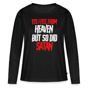 Drôle de satanisme Satan - T-shirt manches longues Premium bio Femme - noir - Devant - Julia (174cm)