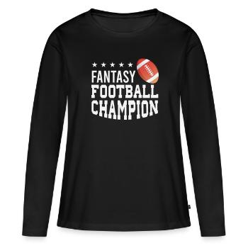 Fans de football américain Joueur de football Fantasy - T-shirt manches longues Premium bio Femme - noir - Devant - Julia (174cm)