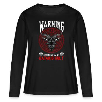 Le joyeux Satan - T-shirt manches longues Premium bio Femme - noir - Devant - Julia (174cm)