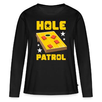 Lustiges Cornhole Corn Hole - Frauen Premium Bio Langarmshirt - Schwarz - Vorne - Julia (174cm)