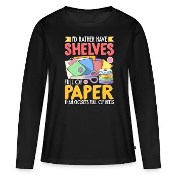 Scrapbooking Scrapbooker - T-shirt manches longues Premium bio Femme - noir - Devant - Julia (174cm)