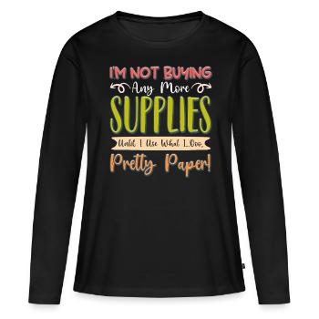 Scrapbooking Scrapbooker - T-shirt manches longues Premium bio Femme - noir - Devant - Julia (174cm)