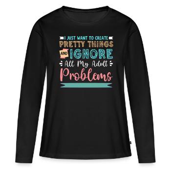 Scrapbooking Scrapbooker - T-shirt manches longues Premium bio Femme - noir - Devant - Julia (174cm)