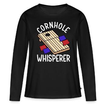 Drôle de trou de maïs - T-shirt manches longues Premium bio Femme - noir - Devant - Julia (174cm)