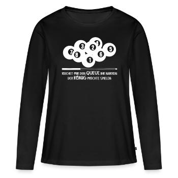 Billard Queue Poolbillard Snooker - Frauen Premium Bio Langarmshirt - Schwarz - Vorne - Julia (174cm)
